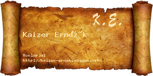 Kaizer Ernák névjegykártya